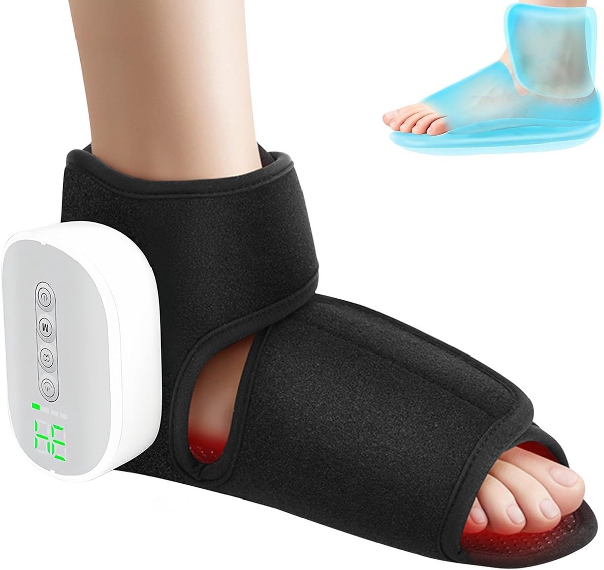 Voetmassageapparaat - Wit - Draadloos met 3000 mAh Accu - 3-in-1 Luchtcompressie, Warmte en Vibratiemassage - Voor Ontspanning en Vermoeide Voeten