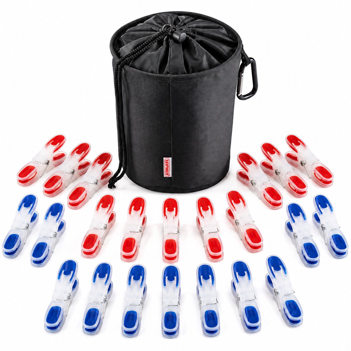 Leifheit - Pegasus - Combi Set 1x Wasknijperzakje + 100 Wasknijpers van Leifheit - Wassen - Wasknijperszak - Opbergen
