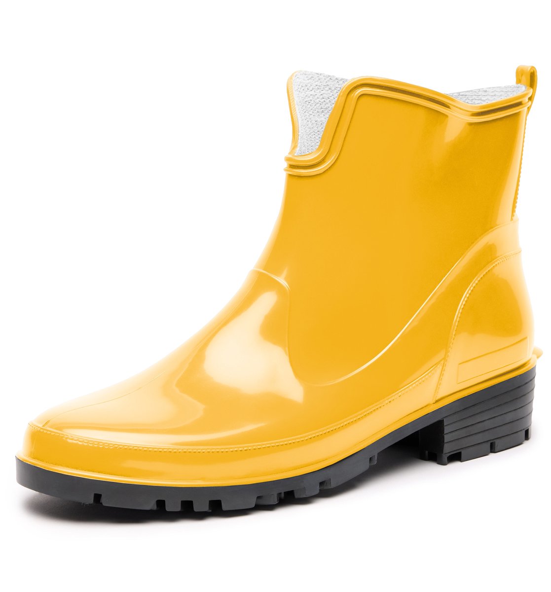 Ladeheid LA-LMG-930-Elke Dames Regenlaarzen - Rubber - Enkelhoogte - PVC - Waterdicht – Geel – 36