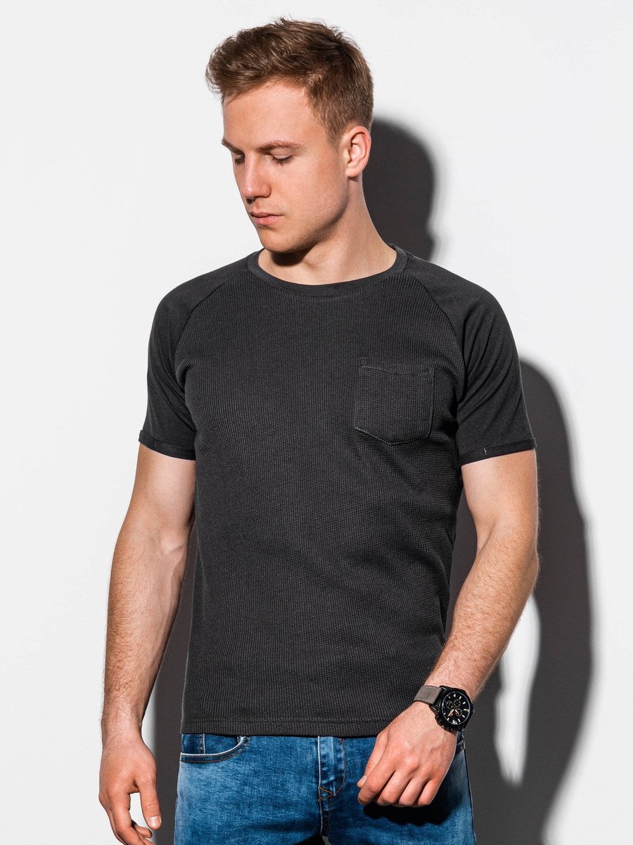 Ombre - Heren T-shirt - Shirt - Zwart - Borstzak