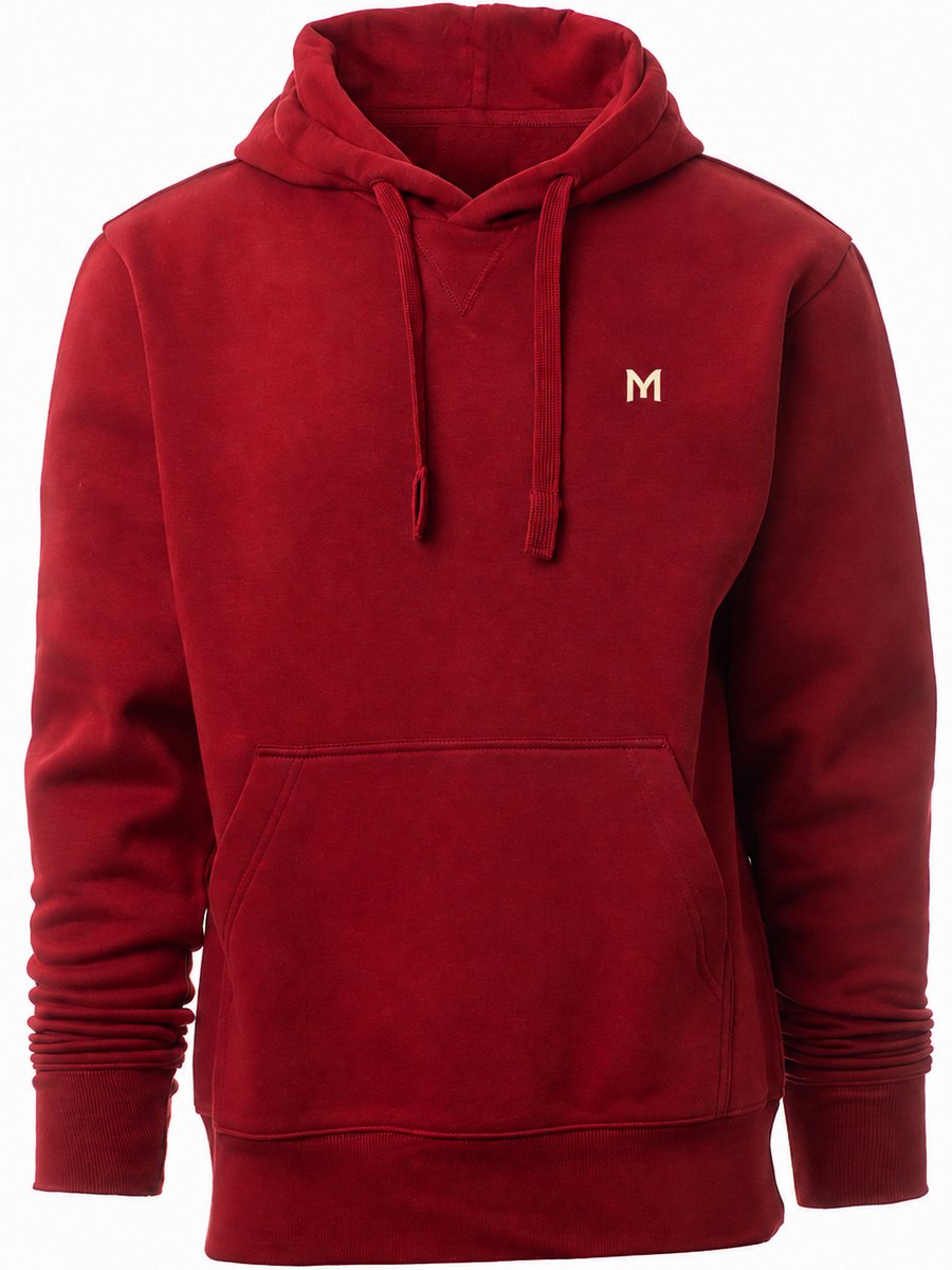 Hoodie Heren - Trui met Capuchon - Katoen - ModeMix Logo Print - Rood - XS