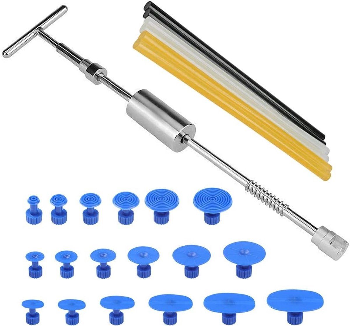 Complete Set voor het Verwijderen van Dents - 25-delige Reparatieset met Dent Puller, Slide Hammer en Lijmpunten voor Autoschade door Hagel