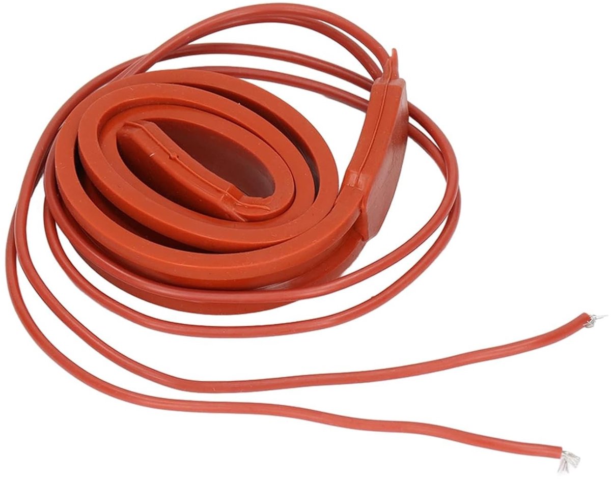 Verwarmingsriem - Zwart - 15 x 500 mm - Siliconen Anti Vorst Verwarmingskabel - Voor Airconditioning Compressoren