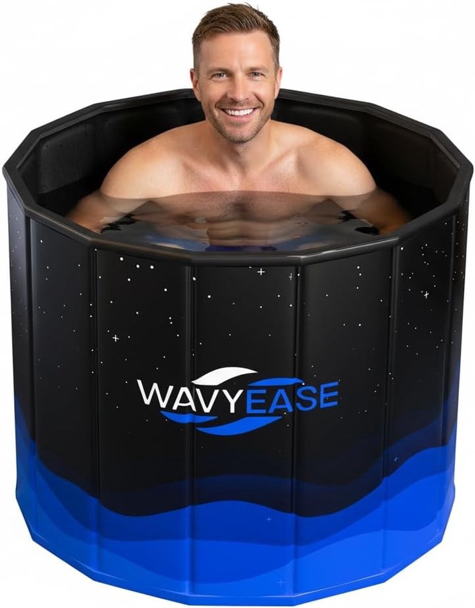 Draagbare Badkuip - Zwart - 80 x 66 cm - Opvouwbare Dompelbad voor IJs- en Warmwatertherapie - Voor Volwassenen