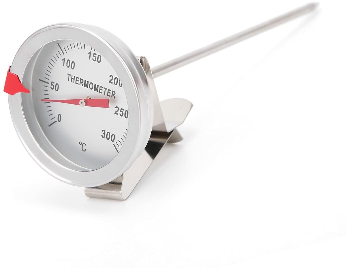 Frituurthermometer - Roestvrijstaal - 15 cm - Direct Afleesbare Thermometer voor Frituren en Grillen