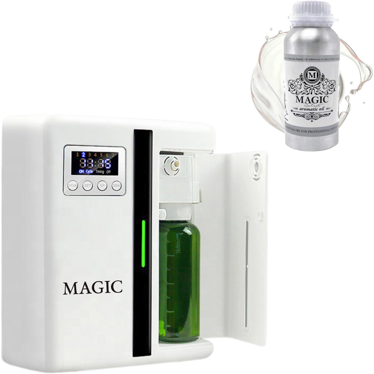 Elektrische Oliediffuser + Essentiële Olie Pure Jasmijn 100 ml. Professionele Geurverspreider. Aromatherapie - ShopVlot