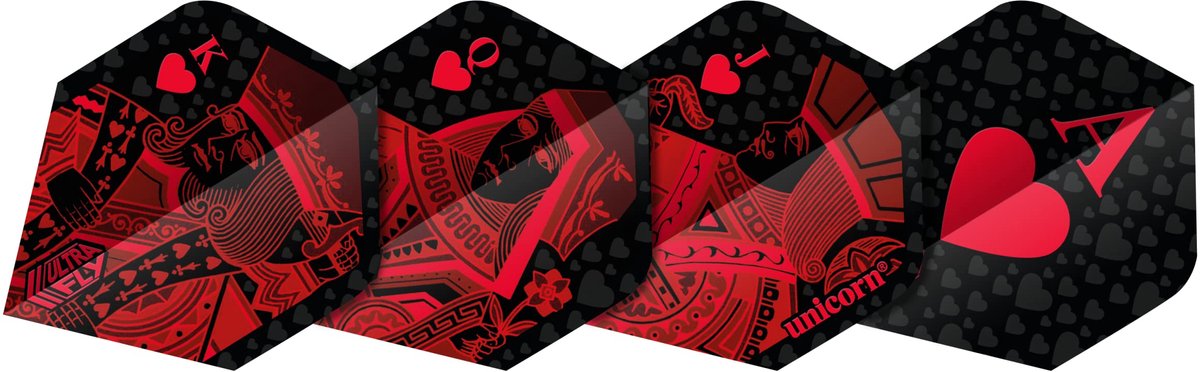 Dart-flights met Royal Flush-design, 100-micron polyester, standaard-plus vorm