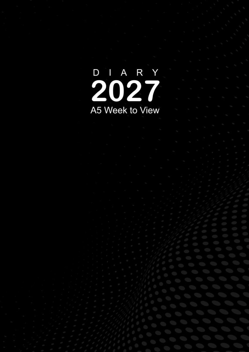 2027 Diary A5 Week to View: 12 Months Planner from January 2027 to December 2027, Black Cover - ShopVlot