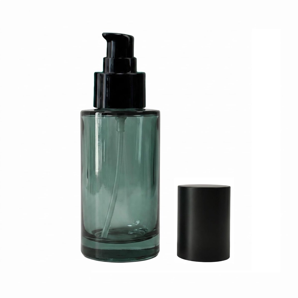 100ml/3.3oz Donkergroene Lege Glazen Lotion Pomp Flessen met Zwarte Cap Cosmetische Reizen Dispenser Foundation - ShopVlot
