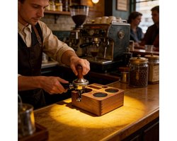 Professioneel Tamper Station 58mm voor Espresso, Tamping Station voor Barista Accessoires, Houten Basis voor Koffieliefhebbers en Koffiemakers
