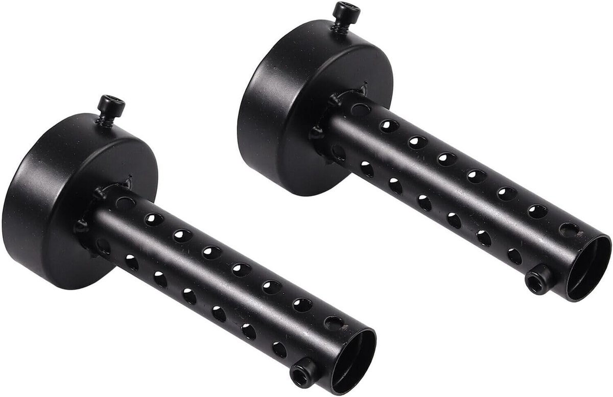Universele 60mm Motoruitlaat Demper - 2 Stuks Afneembare DB Killer Achterdemper Zwart voor Motoren