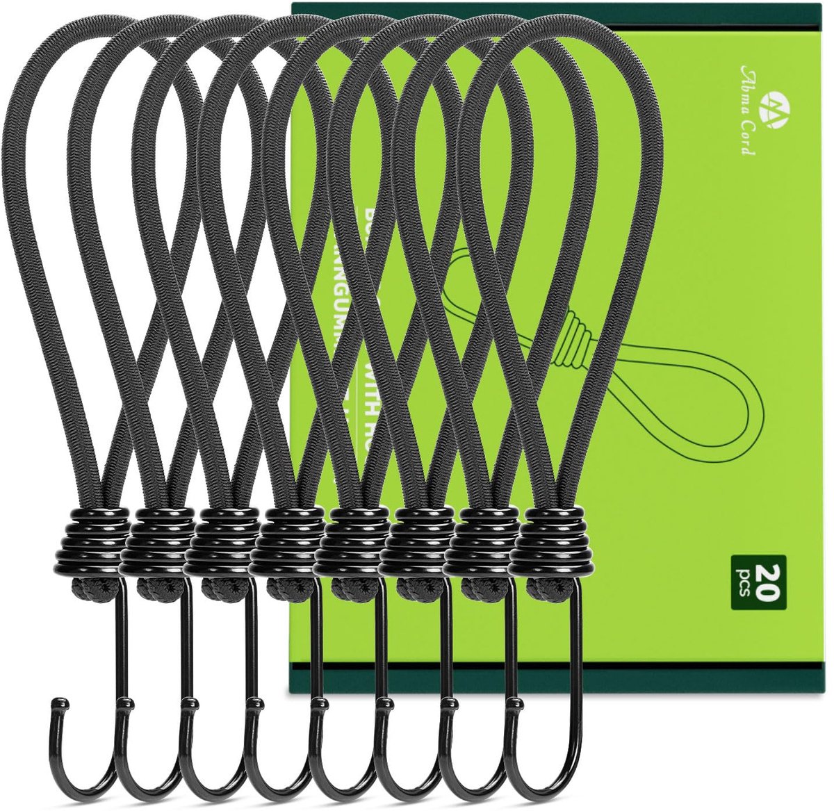 Dekzeilspanner 20cm - rubberen spanners met haak - 20 stuks - ideaal voor bevestigen - ShopVlot