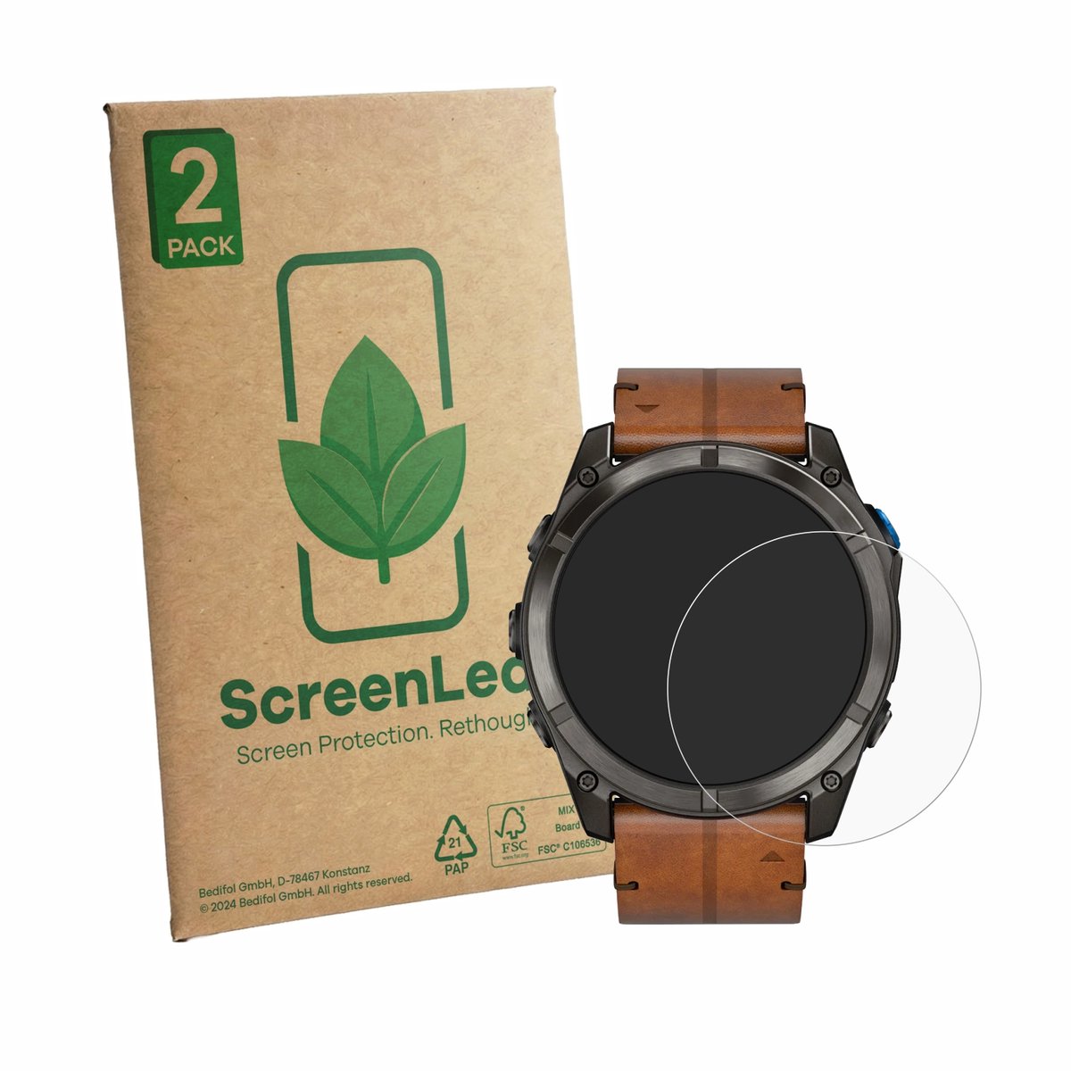 2 Stuks Screenprotector voor Garmin D2 Mach 2 Pro (51 mm) - Hoogwaardige Beschermfolie transparant