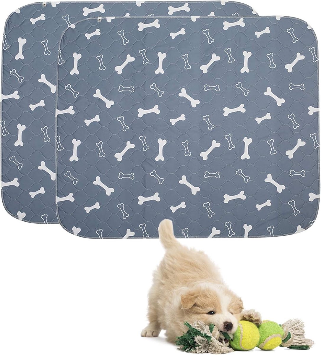 Wasbare Hond Plasmatten (2 Stuks) - Waterdichte Katoenen Training Pads, Herbruikbare Pet Pee Pads voor Thuis en Reizen