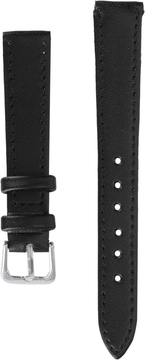 Zwarte Horlogeband van Vintage Leer met Metalen Gesp, Universele Vervangband voor Smartwatches (12mm-22mm)