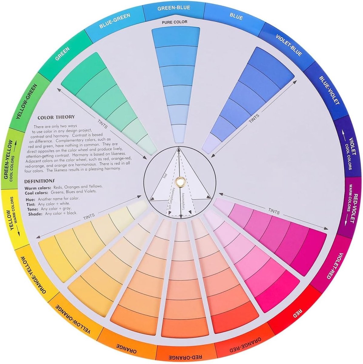 Creatieve Kleuren Cirkel voor Kunstenaars, Kleurentafel, Leermiddelen voor Kunsteducatie, 22.5 cm Multicolore Papieren Hulpmiddelen voor Make-up en Interieurarchitectuur