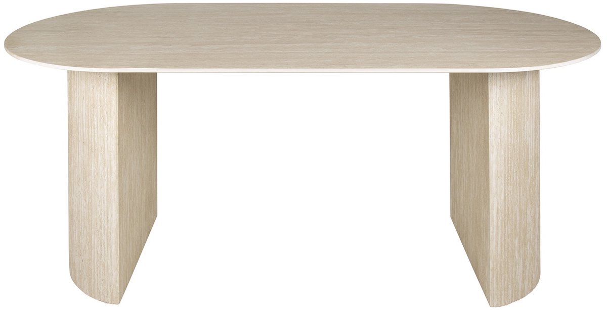 Giga Meubel Eettafel Arch - Ovaal - Travertinlook Beige - 180cm