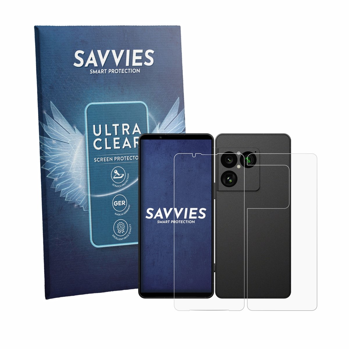 Savvies - Screenprotector voor Sony Xperia 1 VIII (Voor+Achter) - Folie Beschermfolie transparant 18 Stuks