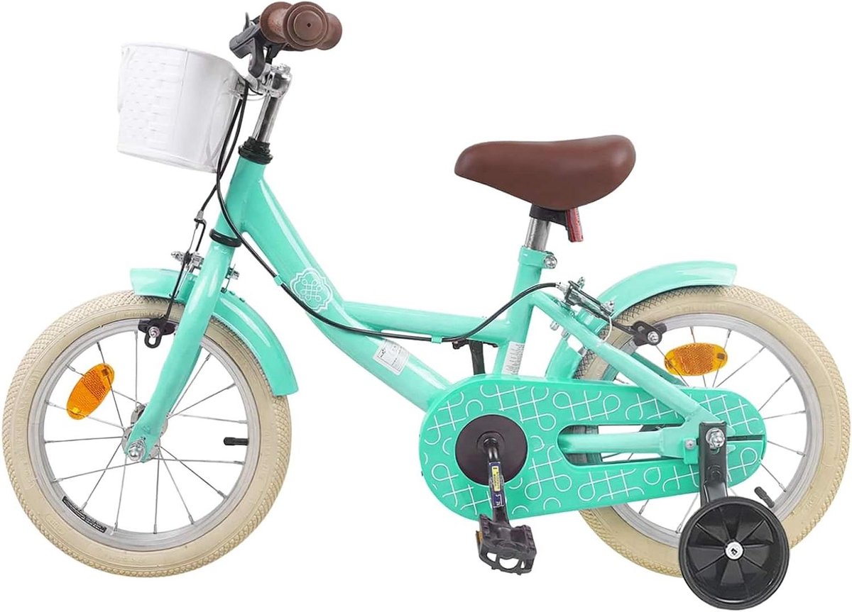 Kinderfiets Peuterfiets Kleuter Leren Fietsen Verstelbaar Zadel Stuur 16 Inch Zeegroen