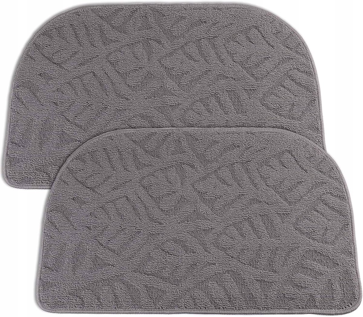 2x Halve Maan Deurmat 71x43cm Grijs - Antislip & Makkelijk Schoon te Maken