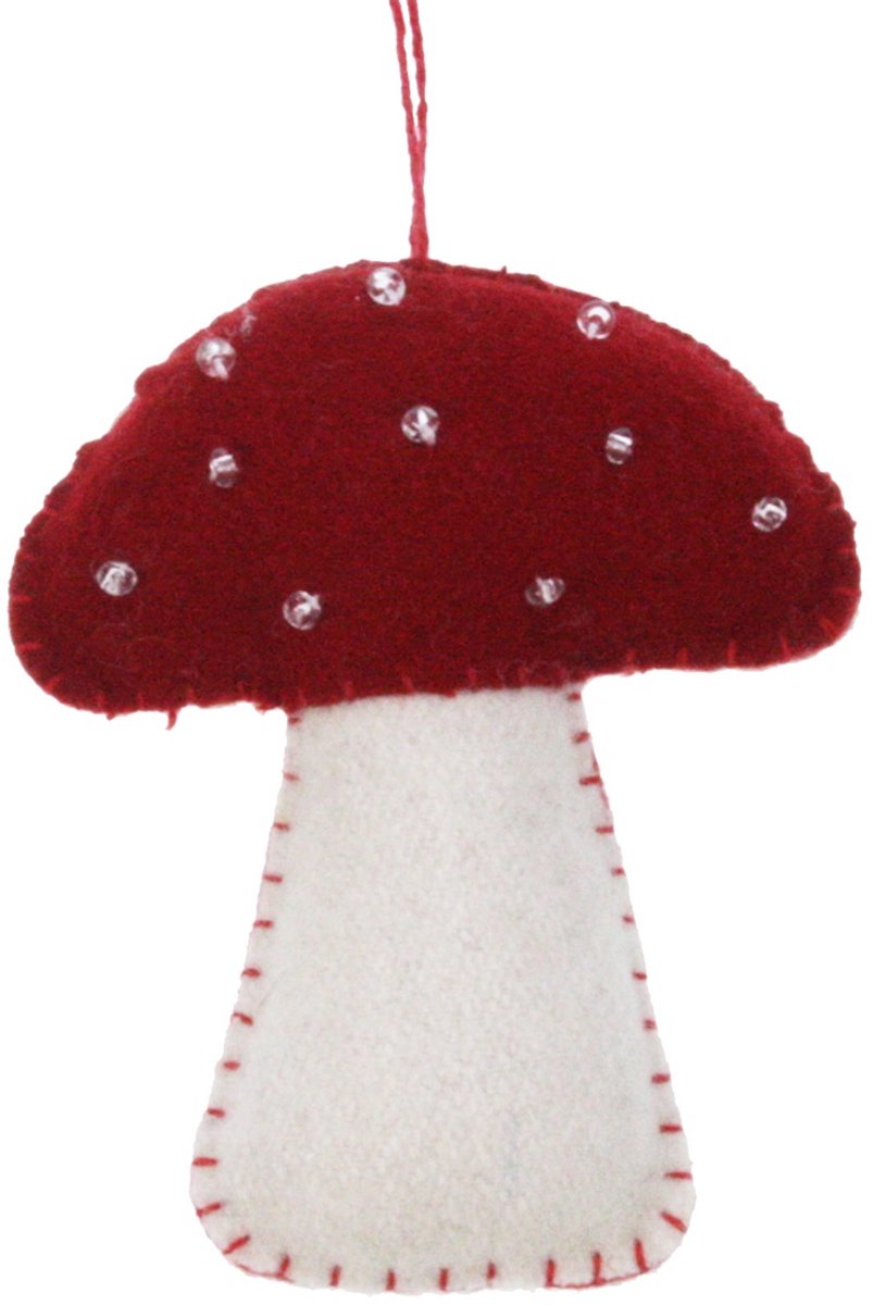 Paddestoel, vilt 7x2x9cm