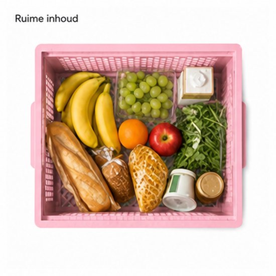 Vintag Fietskrat - 26 Liter - 40 x 30 x 22 cm - Kunststof - Roze — afbeelding 5