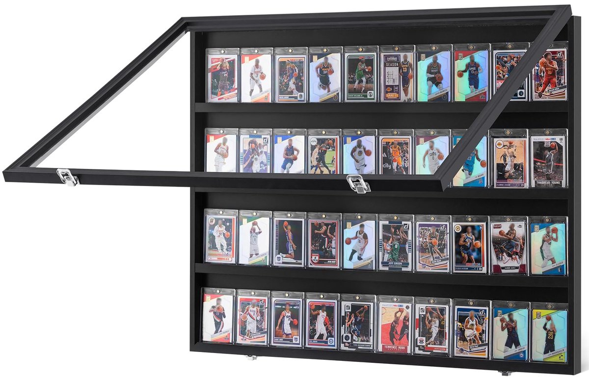 VEVOR 36 Graded Sports Card Display Case, 77,5 x 61,7 x 5,3 cm, Baseball Card Display Frame met 98% UV-bescherming - ShopVlot