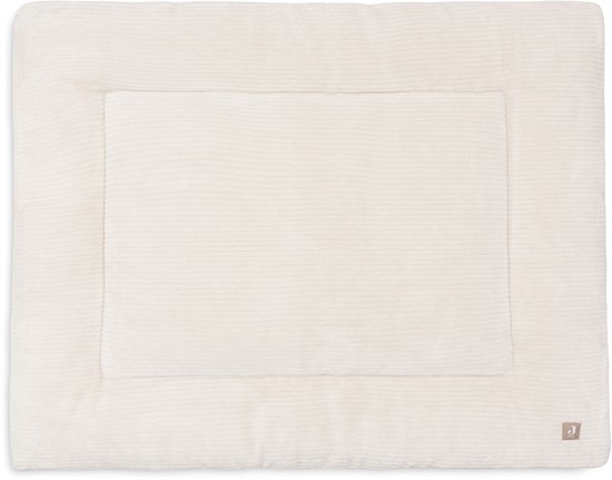 Crème corduroy boxkleed met ingelegd paneel.