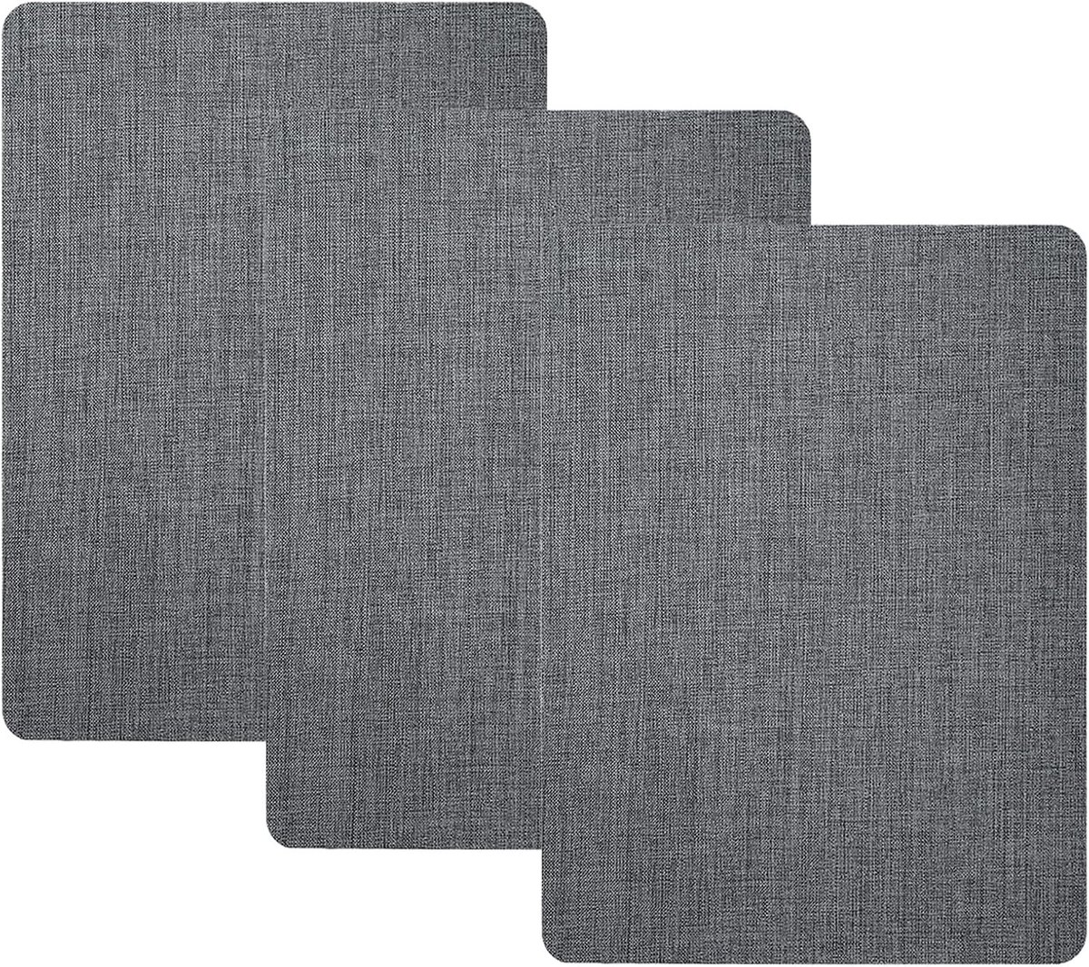 Set van 3 Zelfklevende Linnen Reparatie Patches voor Meubels, Kleding en Schoenen - Duurzame Donkergrijze Herstelkit, Makkelijk te Snijden en Herbruikbaar (20.3 x)