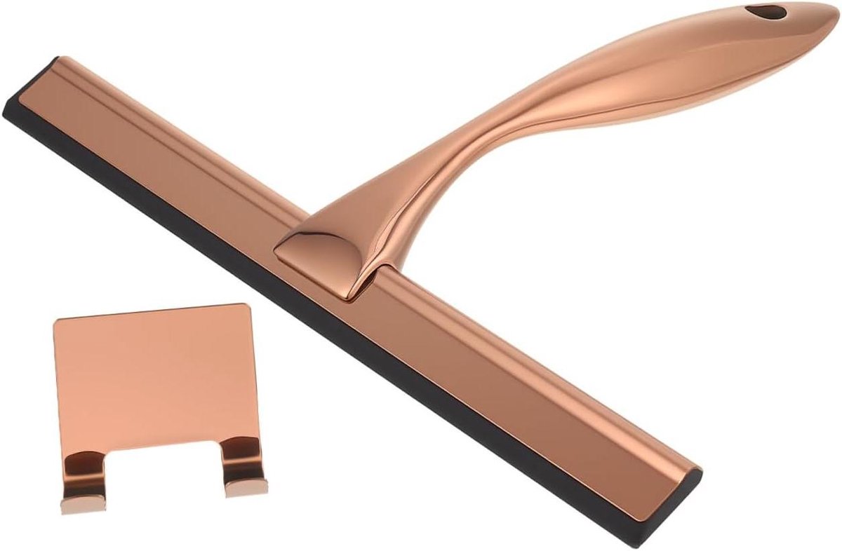 Glaswisser RVS - Water Scraper - Douche Reinigen - Siliconen Lip - 25 cm - Roségoud