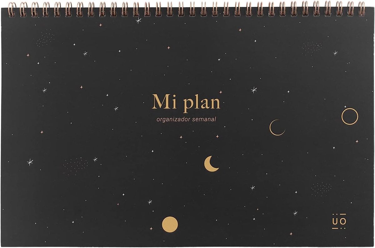 Weekplanner - Maan - 280 x 180 mm - Hoogwaardig Papier 90 g - Voor Organisatie en Planning