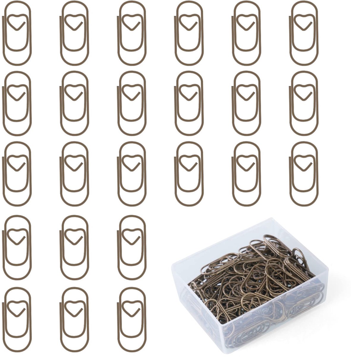 Hartvormige kantoorclips - 130 stuks metalen clips