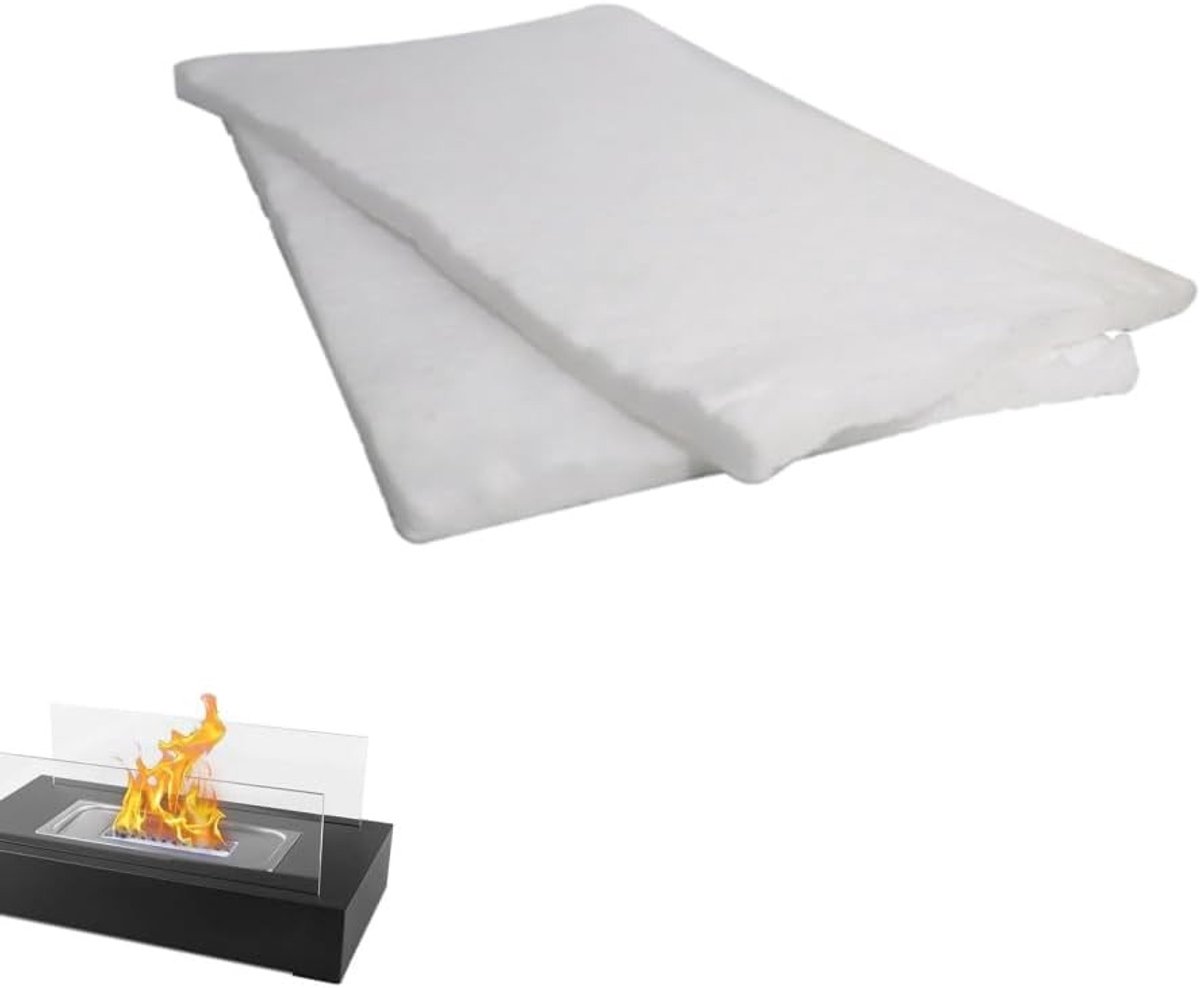 Wolvilt Wick - 2 Stuks - 30 x 20 x 0,5 cm - Hittebestendige Keramische Vezel - Voor Tafelblad Vuurplaats
