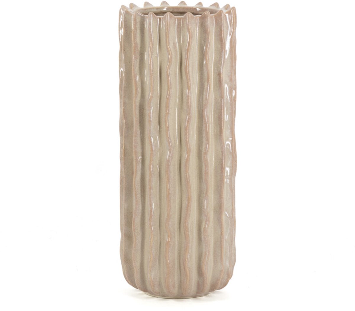 Aardewerk vaas Reed S beige wb