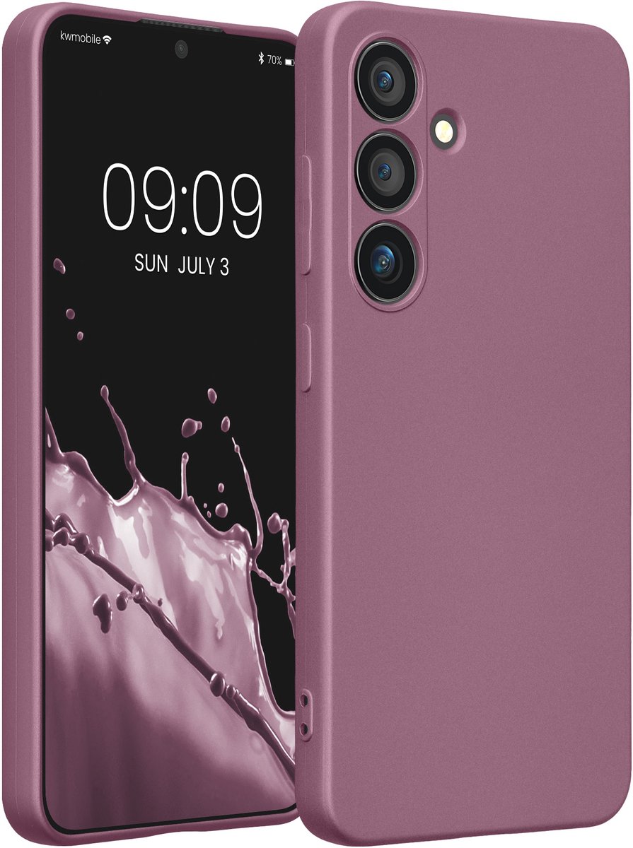 kwmobile metallic telefoonhoesje van TPU - geschikt voor Samsung Galaxy S24 - Flexible case voor smartphone - In metallic lila