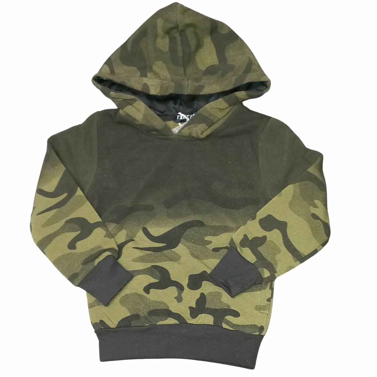 Jongens hoodie met camouflageprint en steekzakken - Groen - 98/104
