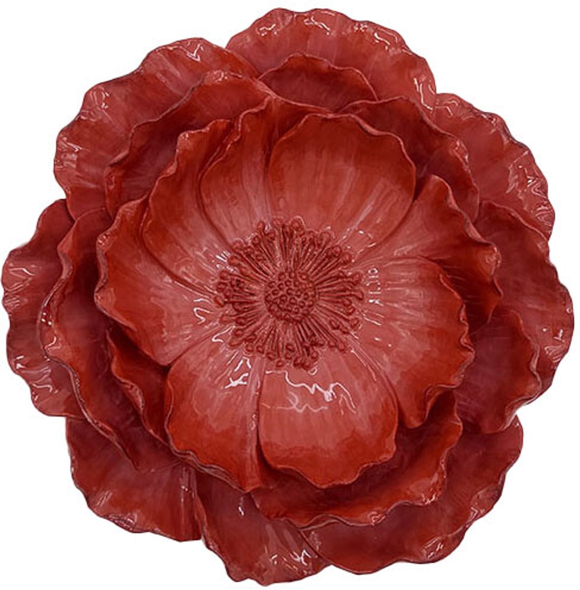 Wanddecoratie bloem Scarlet S burgundy