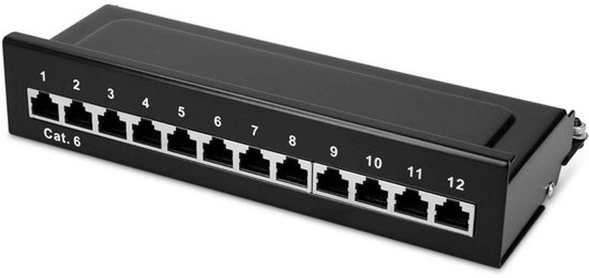 Patchpaneel 12 Poort Cat6 voor Wandmontage of Serverkast - Bekabeling Netwerk Switch