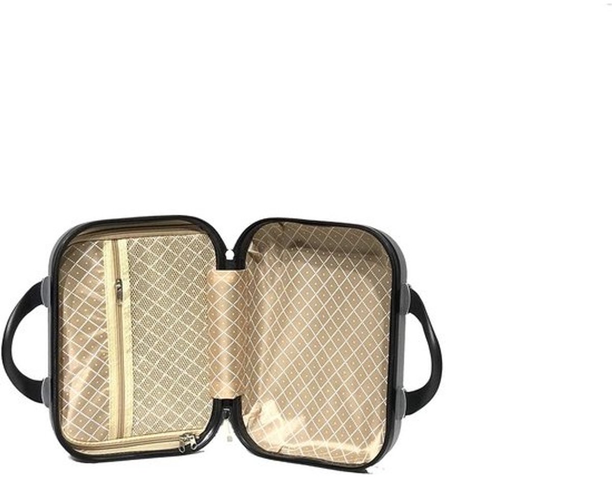 Zilveren Handtasje Binnenkoffer - 13 Inch - Compacte Schooneheidskoffer