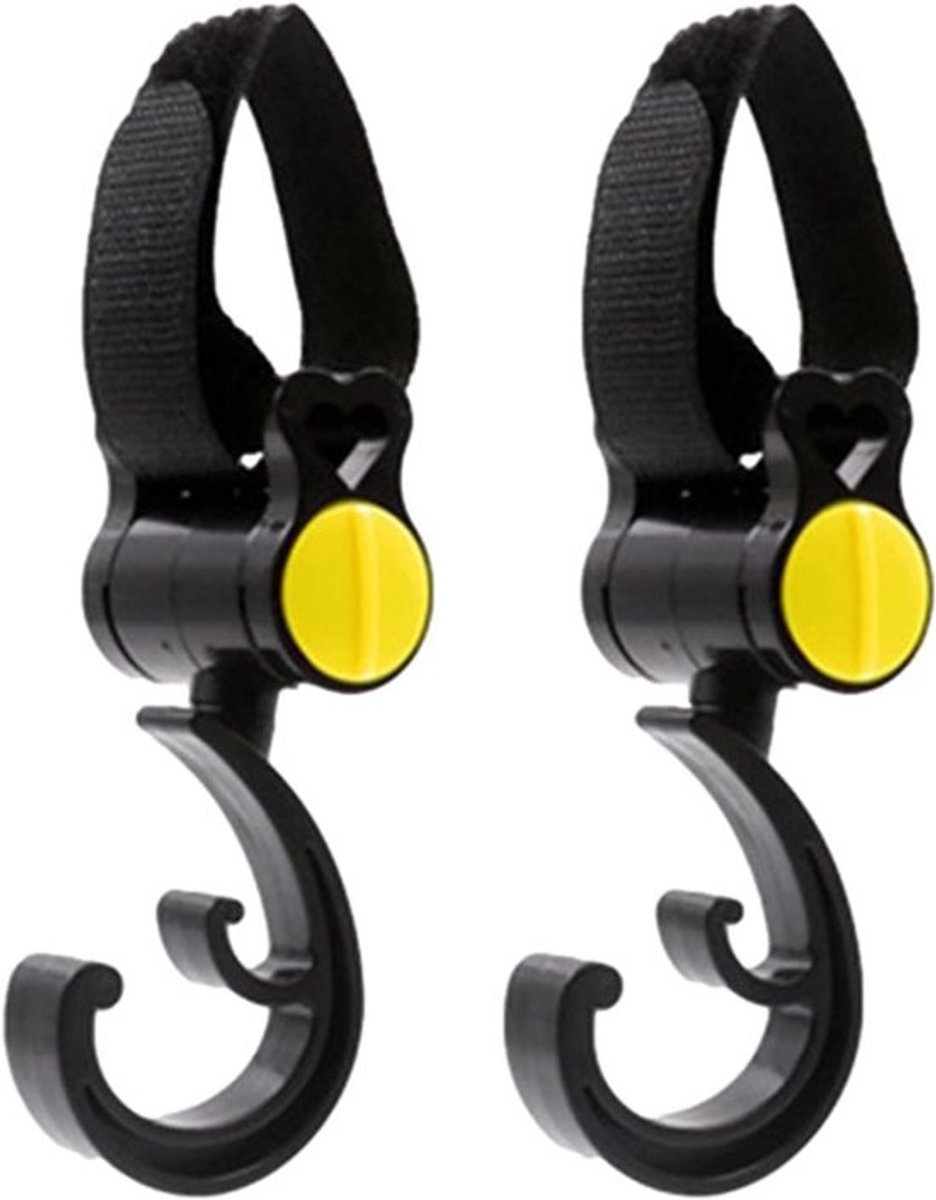2x Universele Kinderwagen Haken - 360° Draaibare Buggy Haken voor Tassen en Accessoires - Gemakkelijk te Bevestigen