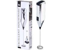 Melkopschuimer - Cappuccino Maker - Warme Dranken - Verchroomd Metaal - 21 cm - Chroom
