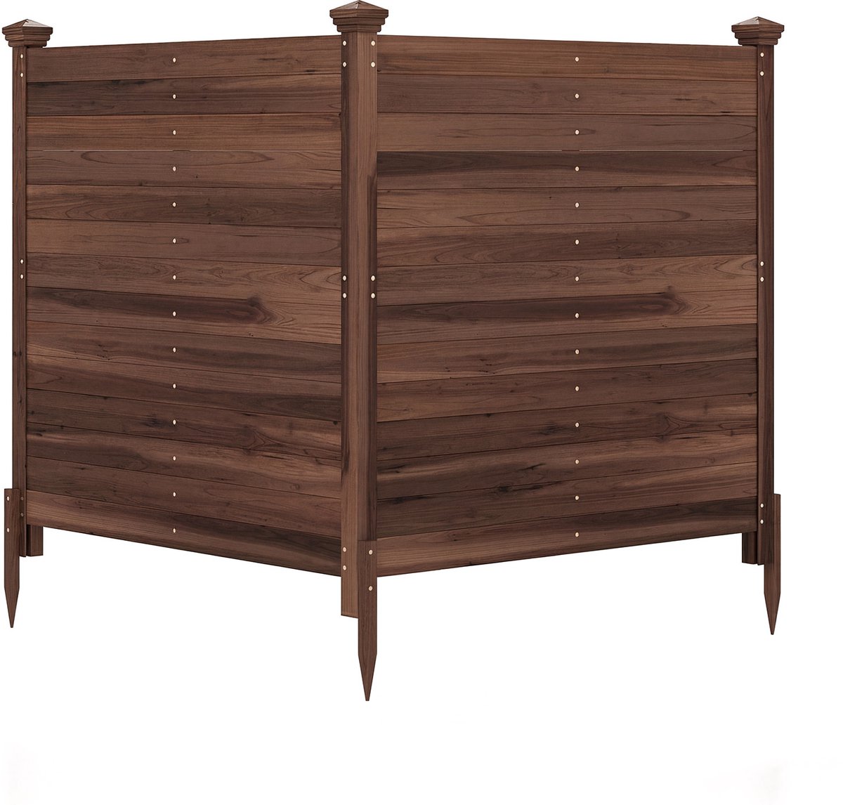 SureDeal® - Tuindecoratie - Scheidingsscherm 2-delig Tuinhek - 119x119x115,5 cm - Bruin
