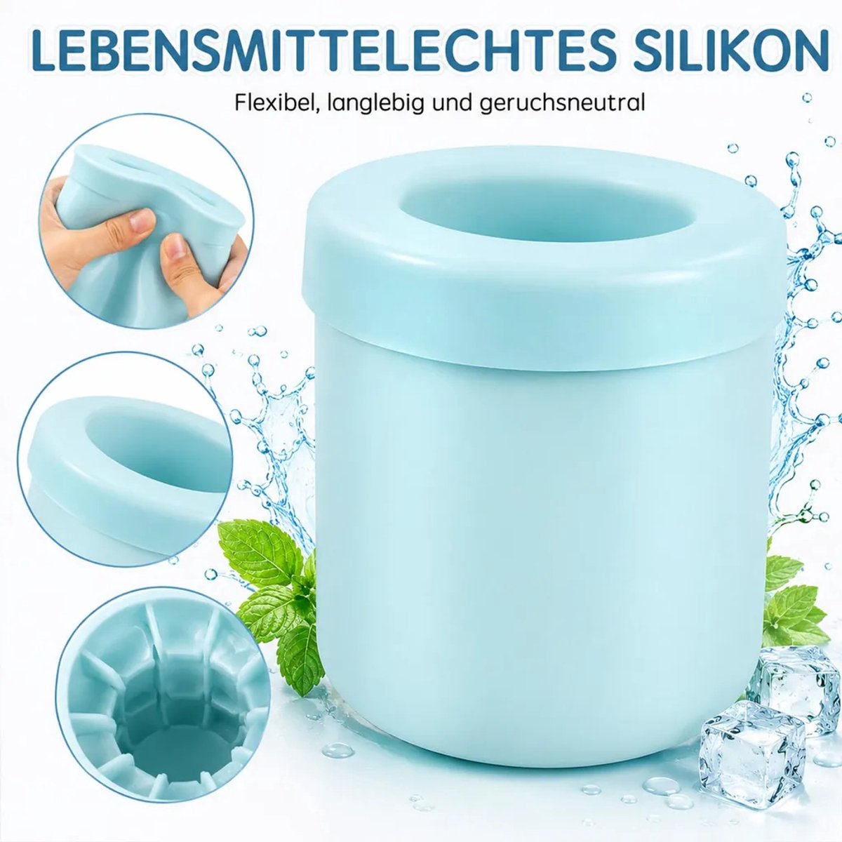 Ronde siliconen ijsblokjesvorm, BPA-vrij, Geschikt voor deksel, flexibel en drukverlagend, Geschikt voor koelkasten, vriezers, feestjes en het maken van cocktails.