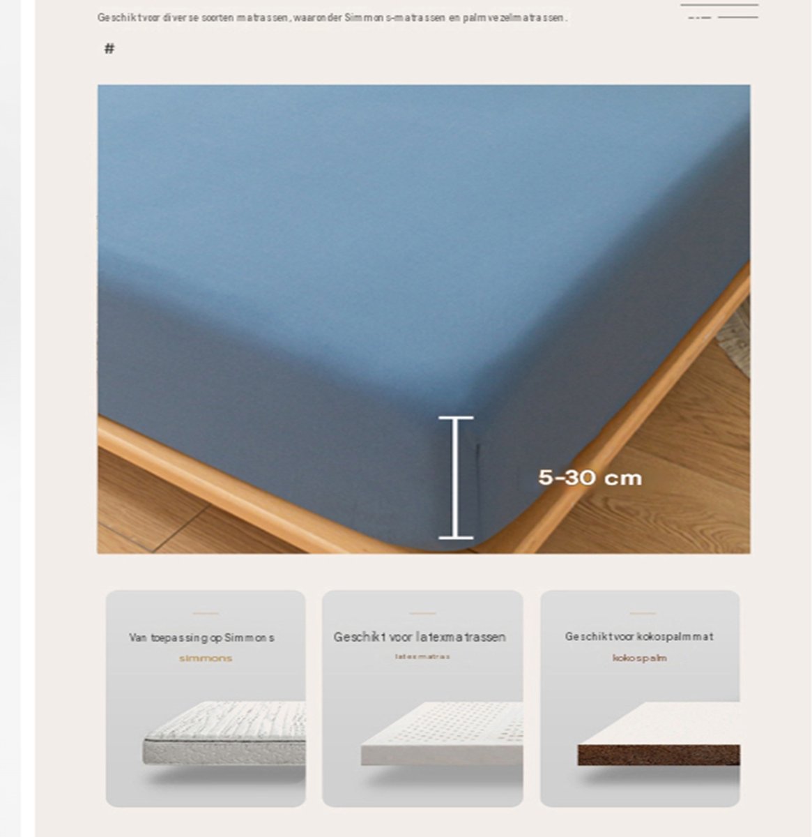 Hoeslaken, dekbedovertrek, effen katoenen sprei, matrashoes (1 stuk)-Khaki-90*190cm