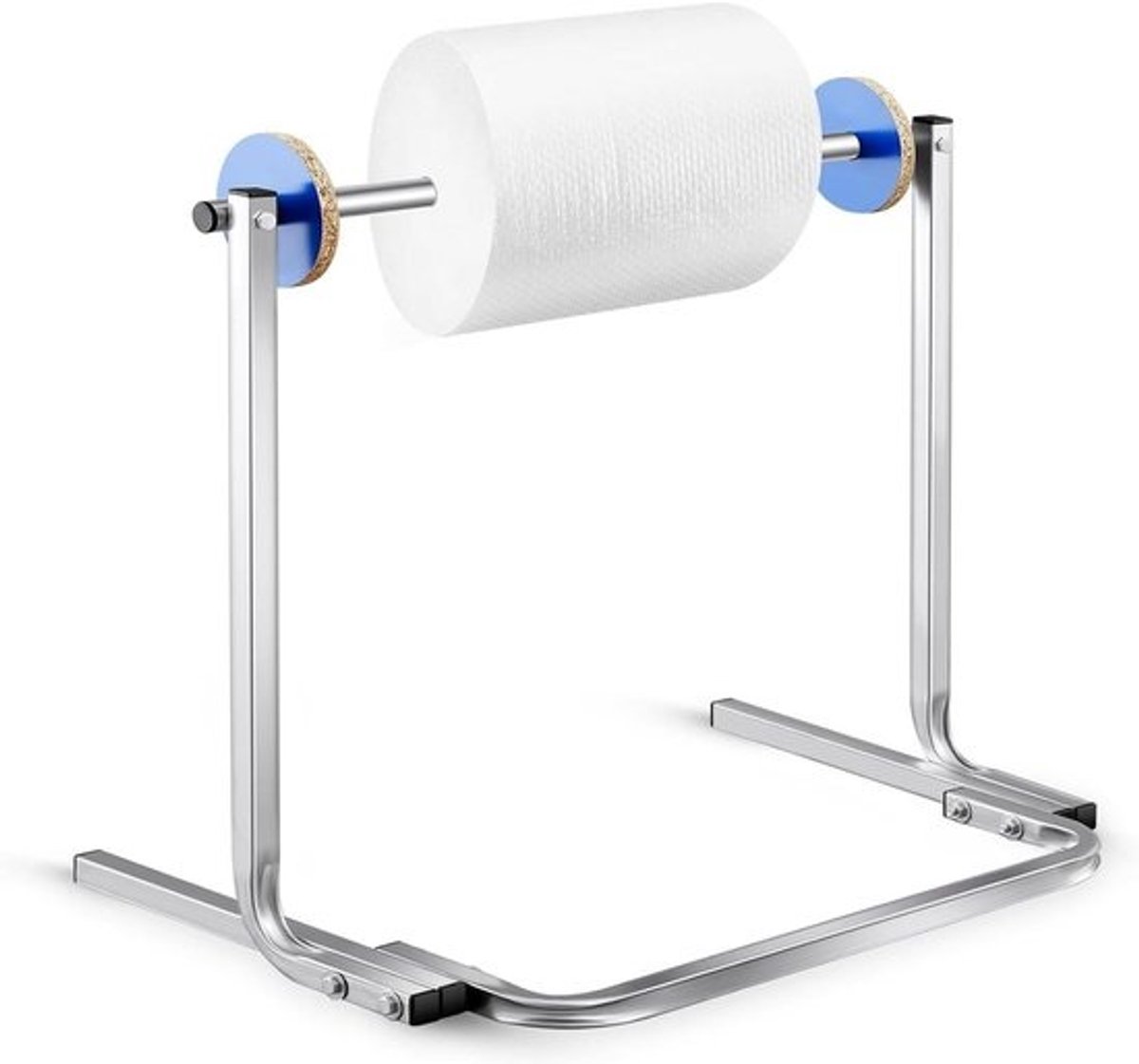 Noppenfolie Dispenser - Wikkelrolstandaard Verpakking - Verpakken en Verzenden - Zelfnivellerende Metalen Basis - 50cm Breedte - Zwart