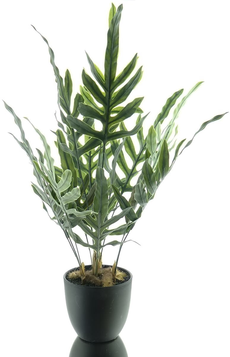 DPI Varen Groen in Zwarte Pot nr.11 - 50 cm - Kunstplanten