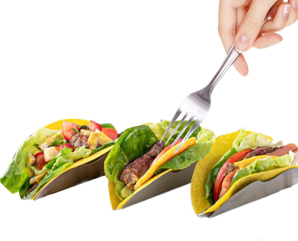 Taco Houder - Partyschaal Serveerschaal - Feestelijk Dineren - Roestvrij Staal - 278 cm - Zilver