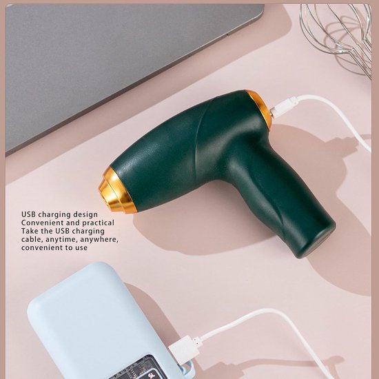 Elektrische Mixer - Handmixer Draadloos - Bakken en Mixen - Krachtige Motor - Compact Formaat - Groen — afbeelding 4