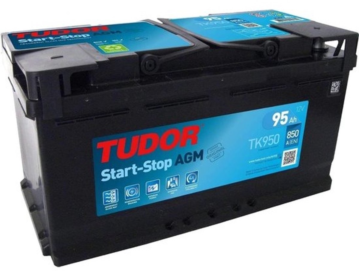 AGM Autoaccu 95Ah 850A voor Auto's met Start-Stop Systeem