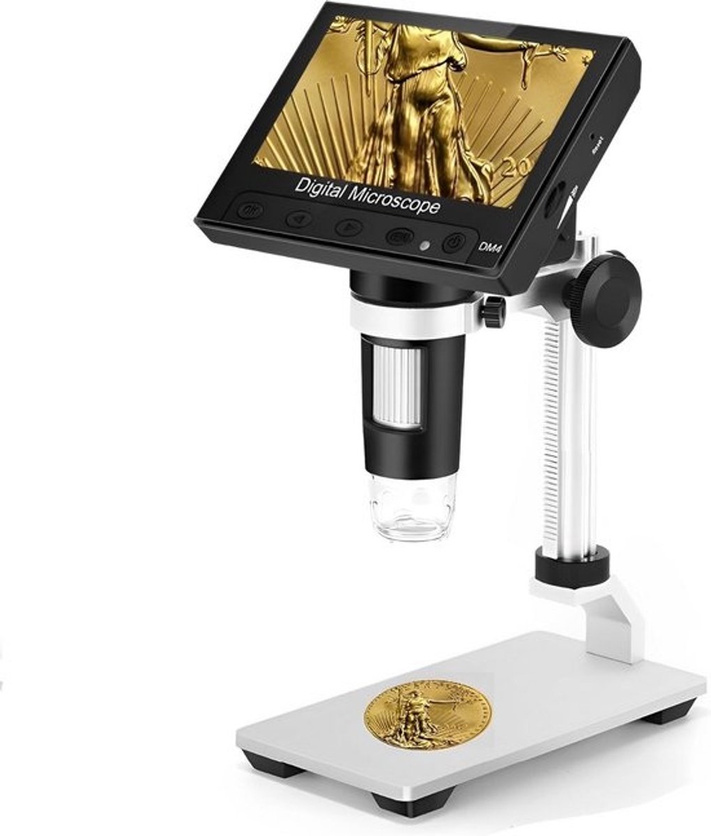 Digitale Microscoop met 4.3 inch LCD-scherm - 1000X Vergroting voor Munten, USB & Oplaadbaar